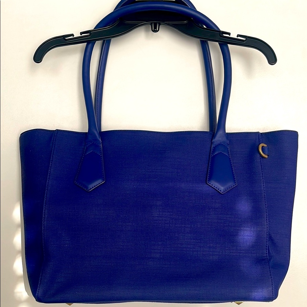 Dagne Dover women signature Legend coated canvas bag laptop tote size M/L blue